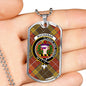 Buchanan Old Set Weathered Clan Tartan Military Tag Bangle