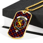 Broun Modern Clan Tartan Military Tag Bangle