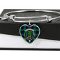 Abercrombie Scottish Clan Tartan Bracelet Heart Bangle Jewelry