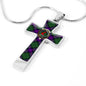 Armstrong Modern Scottish Clan Tartan Cross Necklace - kittentee