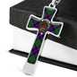 Armstrong Modern Scottish Clan Tartan Cross Necklace - kittentee