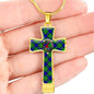 Armstrong Scottish Clan Tartan Cross Necklace - kittentee