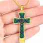 Armstrong Ancient Scottish Clan Tartan Cross Necklace - kittentee