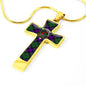 Armstrong Modern Scottish Clan Tartan Cross Necklace - kittentee