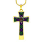 Armstrong Modern Scottish Clan Tartan Cross Necklace - kittentee