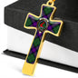 Armstrong Modern Scottish Clan Tartan Cross Necklace - kittentee