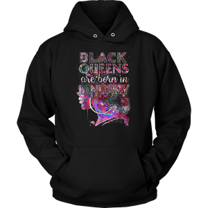 Black Queens Are Born In January Birthday Hoodie - kittentee