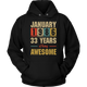 January 1986 33 Years Of Being Awesome Birthday Hoodie