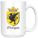 Morgan Family Crest Irish Coat of Arms Coffee Mug - Size 15oz