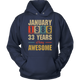 January 1986 33 Years Of Being Awesome Birthday Hoodie