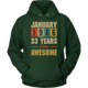 January 1986 33 Years Of Being Awesome Birthday Hoodie