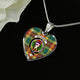 Buchanan Old Sett Scottish Clan Tartan Necklace Heart