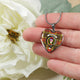 Buchanan Old Set Weathered Scottish Clan Tartan Necklace Heart