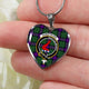 Armstrong Modern Scottish Clan Tartan Necklace Heart - kittentee