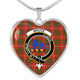 Bruce Modern Scottish Clan Tartan Necklace Heart