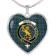Broun Scottish Clan Tartan Necklace Heart