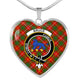 Bruce Scottish Clan Tartan Necklace Heart