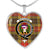 Buchanan Old Set Weathered Scottish Clan Tartan Necklace Heart