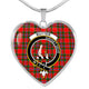 Butter Scottish Clan Tartan Necklace Heart