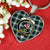 Blackwatch Blue Modern Scottish Clan Tartan Necklace Heart - kittentee