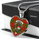 Burnett Ancient Scottish Clan Tartan Necklace Heart