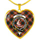 Ainslie Scottish Clan Tartan Necklace Heart - kittentee