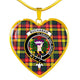 Buchanan Modern Scottish Clan Tartan Necklace Heart