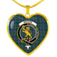 Broun Scottish Clan Tartan Necklace Heart