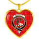 Burnett Modern Scottish Clan Tartan Necklace Heart