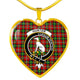 Hunter Scottish Clan Tartan Necklace Heart