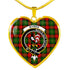 Byres Modern Scottish Clan Tartan Necklace Heart