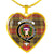 Buchanan Old Set Weathered Scottish Clan Tartan Necklace Heart