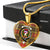 Buchanan Old Set Weathered Scottish Clan Tartan Necklace Heart