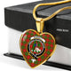 Burnett Scottish Clan Tartan Necklace Heart