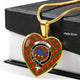 Bruce Scottish Clan Tartan Necklace Heart