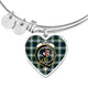 Blackwatch Blue Modern Scottish Clan Tartan Bangle Heart - kittentee