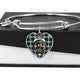 Blackwatch Blue Modern Scottish Clan Tartan Bangle Heart - kittentee
