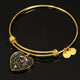 Blackwatch Brown Scottish Clan Tartan Bangle Heart - kittentee
