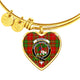 Burnett Ancient Scottish Clan Tartan Bangle Heart