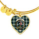 Blackwatch Blue Modern Scottish Clan Tartan Bangle Heart - kittentee
