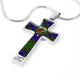 Adam Tartan Plaid Cross Necklace - kittentee