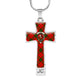 Adair Tartan Plaid Cross Necklace - kittentee