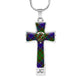Adam Tartan Plaid Cross Necklace - kittentee