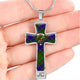 Adam Tartan Plaid Cross Necklace - kittentee