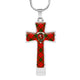 Adair Tartan Plaid Cross Necklace - kittentee