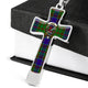 Adam Scottish Clan Tartan Cross Necklace - kittentee