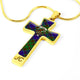 Adam Tartan Plaid Cross Necklace - kittentee