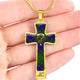 Adam Tartan Plaid Cross Necklace - kittentee