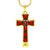 Adair Tartan Plaid Cross Necklace - kittentee