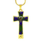 Adam Tartan Plaid Cross Necklace - kittentee
